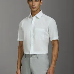 Louis Philippe Spread Collar Pure Cotton Formal Shirt image 4