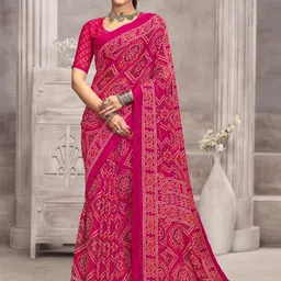 Panzora Bandhani Poly Chiffon Bandhani Saree-picture-38