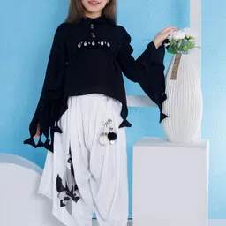 Peppermint Girls Embellished Top with Dhoti Pants image 5