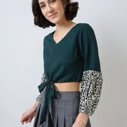 SZN Puff Sleeve Crop Top image 2