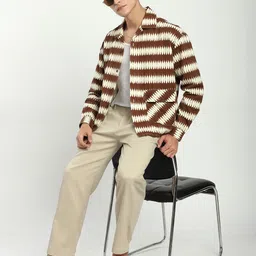 Beyoung Men Original Relaxed Fit Abstract Printed Cuban Collar Cotton Casual Shirt image 4