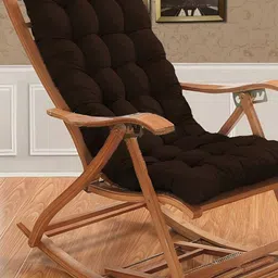DADDY COOL Brown Rectangle Cotton Filled Rocking Chair Cushion-picture-31