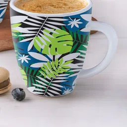 Larah by BOROSIL White Floral Printed Opalware Glossy Mugs 400 ML-picture-13