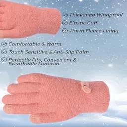 LOOM LEGACY Women Winter Wear Touchscreen Woollen Gloves For Cold Weather image 2