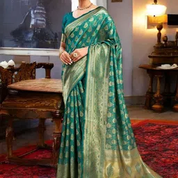 KALINI Woven Design Zari Silk Blend Banarasi Saree-image-71