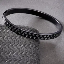 The Roadster Lifestyle Co Men Rhodium-Plated Kada Bracelet-image-40