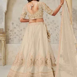 ODETTE Embroidered Sequinned Semi-Stitched Lehenga & Unstitched Blouse With Dupatta image 3
