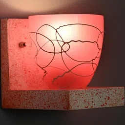 SOMIL Pink Glass Cylinder Printed Wall Lamps image 4