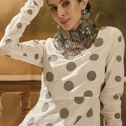 SZN Women Polka Dot Printed Maxi Ethnic Dresses image 2