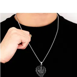 M Men Style Rhodium-Plated Contemporary Pendants with Chains image 3