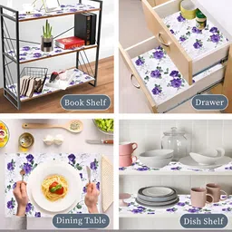 Aura 2 Pieces White And Blue Printed Shelf Liners image 4