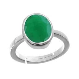 RRVGEM Panna Stone Silver Plated Adjustable 5.50 Finger Ring-picture-23