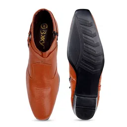 Bxxy Men Blocked Slip-on Zipper Ring Formal Boots image 2