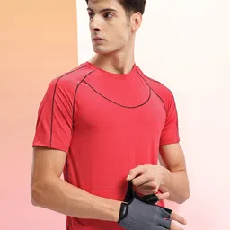 HRX by Hrithik Roshan Rapid-Dry Contrast Stitch Slim Fit Training T-shirt-picture-37