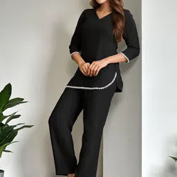 SZN V-Neck Top With Trousers Co-Ords image 3