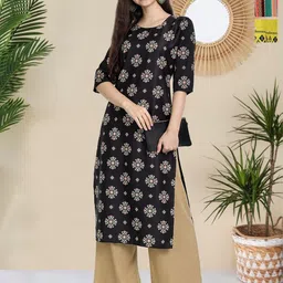 HERE&NOW Women Pack Of 3 Printed Straight Kurtas-picture-31