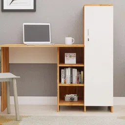 SPECIALITY PANELS White & Brown Engineered Wood Study Table-picture-18