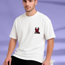 BUYTHATTRENDZ Animal Graphic Printed Drop-Shoulder Sleeves Cotton Oversized T-shirt image 4