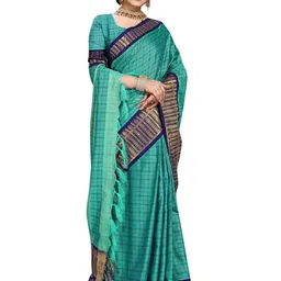 jayant creation Blue Silk Cotton Barasi Sarees image 4