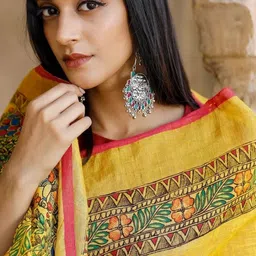 Lookmark Ethnic Motifs Chanderi Saree With Unstitched Blouse Piece image 2