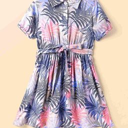CrayonFlakes Girls Floral Printed Shirt Dress-picture-44