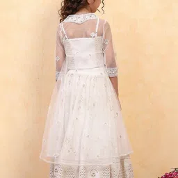 Biba Girls Embellished Sequinned Semi-Stitched Lehenga & Blouse With Dupatta image 5