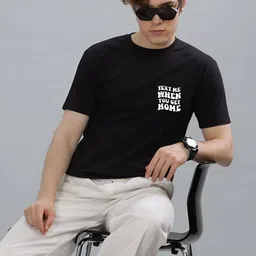 FALTU.CO Men Typography Printed Round Neck Pure Cotton Oversized T-shirt image 4