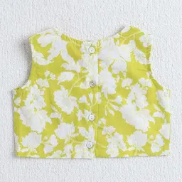 The Magic Wand Girls Printed Ready To Wear Cotton Lehenga & Blouse With Dupatta image 3