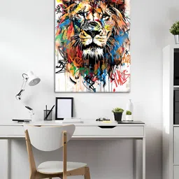 Craftnest creations White & Yellow Single Piece Canvas Birds and Animals Wall Paintings image 5