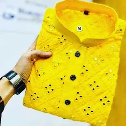 AWM Men Cotton Solid Straight Kurta image 2