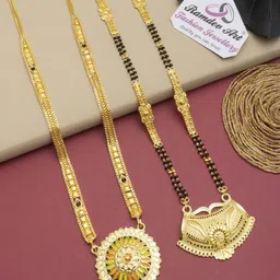 Ramdev Art Fashion Jwellery Brass Gold Plated Mangalsutra-picture-18