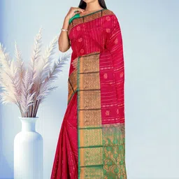 The Chennai Silks Woven Design Zari Art Silk Handloom Baluchari Saree image 3
