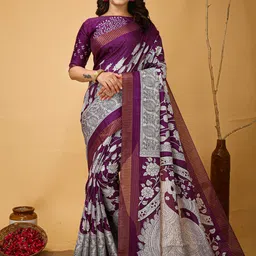 V3 FASHION STUDIO Ethnic Motifs Zari Art Silk Saree-picture-23