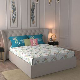 MYTRIDENT His & Her White & Pink Floral 144 TC King Bedsheet Set 2.74 m x 2.74 m-picture-23