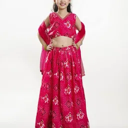 Bitiya by Bhama Girls Digital Printed Ready to Wear Lehenga & Blouse With Dupatta-image-55