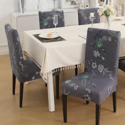 HOKIPO Grey Printed Chair Cover image 4