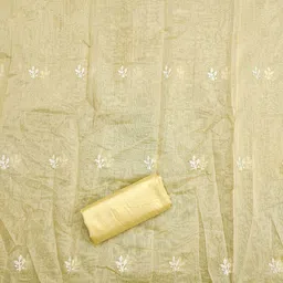 HERE&NOW Floral Embroidered Thread Work Unstitched Dress Material image 3