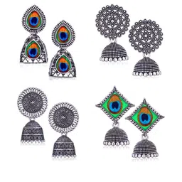 Sangria Silver-Plated Alloy Earrings-image-51