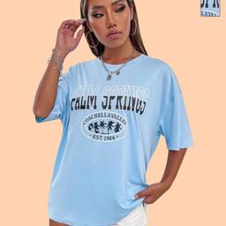 Christy World Women Pack of 2 Graphic Printed Round Neck Cotton Oversized T-shirts-picture-15