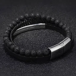 KARISHMA KREATIONS Unisex Leather Wraparound Bracelet image 1