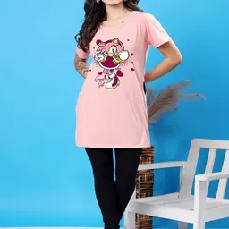 CORSICA Women Peach Printed Bio Finish Pockets T-shirt image 5