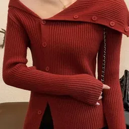 StyleCast Women Ribbed Scoop Neck Long Sleeves Pullover image 2