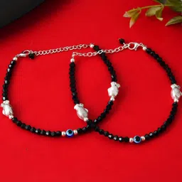 Sangria Stainless Steel Silver-Plated Anklet-picture-40