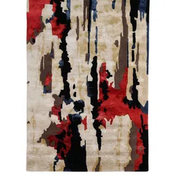 Buy Beige Art Silk Abstract 4 x 6 Feet Hand Tufted Carpet by Joyrugs by littlelooms image 2