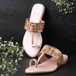 Inc 5 Women Embellished Open Toe Flats-picture-23