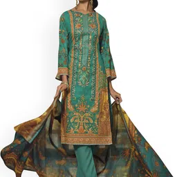 DRAVINAM Trends Floral Printed Zari Pure Cotton Unstitched Dress Material-picture-14