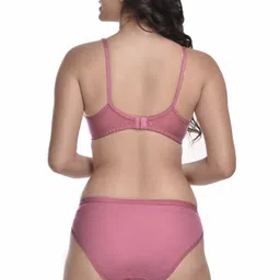 MiEstilo Women Pack of 3 Cotton Lingerie Set of Non-Padded Bra and Hipster Briefs image 2