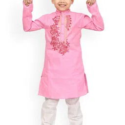 NFC CREATION Boys Floral Embroidered Regular Kurta with Pyjamas-picture-33