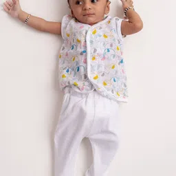 haus & kinder Infants Pack Of 2 Printed Pure Cotton Jhablas BRNVEST01MWAE-picture-9