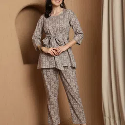 BANDIA Printed Pure Cotton Top With Trouser Co-Ords-picture-22